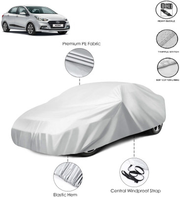 GIFFEN Car Cover For Hyundai Xcent (Without Mirror Pockets)(Silver)