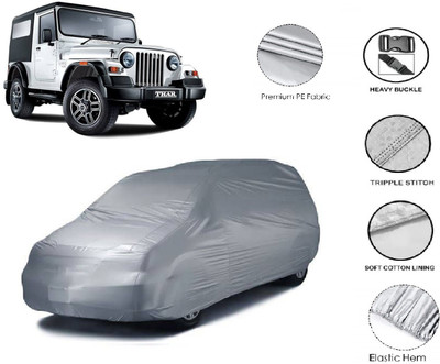 GIFFEN Car Cover For Mahindra Thar (Without Mirror Pockets)(Silver)