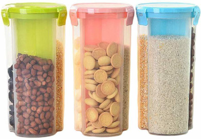 Rexmon Plastic Grocery Container  - 1200 ml(Pack of 3, Multicolor)
