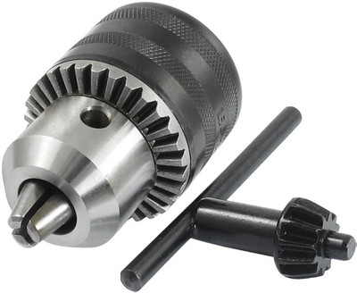 SAIFPRO Taper 16mm Iron Drill Chuck with Key Black and Silver