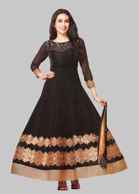 Reya Poly Georgette Embroidered Salwar Suit Material(Unstitched)