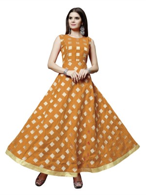 Divyacreation09 Anarkali Gown(Orange)