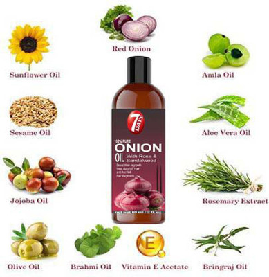 7 Days Red Onion Oil With Sandalwood Rose Oil For Hair Regrowth
