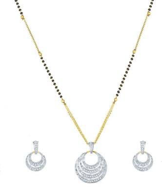 crystal fashion store Alloy Gold-plated Silver, Black Jewellery Set(Pack of 1)
