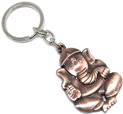 Aura Double Sided Vighnaharta Gajanan Ganpati Laddu Ganesh Key Ring Key Chain