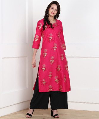 biba-women-floral-print-straight-kurtapink-1
