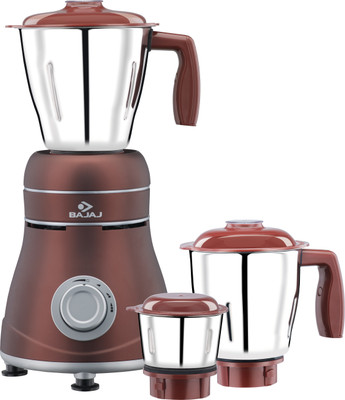 BAJAJ Ivora Crimson Red 800 W Mixer Grinder (3 Jars, Brown, Grey)