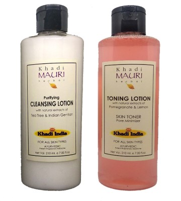 Khadi Mauri Cleansing Lotion And Toning Lotion(420 ml)