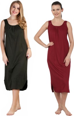 Blazon Women Nighty(Dark Green, Maroon)