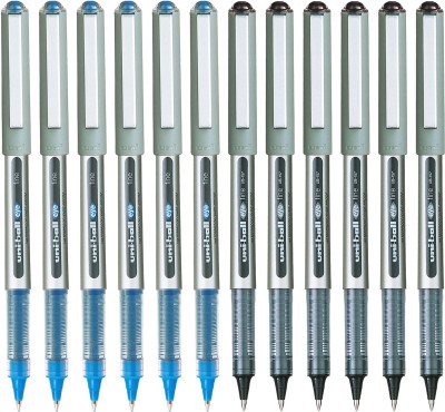 uni-ball Eye UB 157 | Tip Size 0.7 mm | Comfortable Grip | For School & Office Use | Roller Ball Pen(Pack of 12, Assorted)