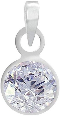 CLEAN GEMS Natural Certified American Diamond (Zircon) 3.25 Ratti or 3 Carat for Male & Female 92.5 Sterling Silver Pendent Sterling Silver Pendant