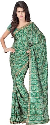 MINE CHOICE Printed Bandhani Crepe Saree(Multicolor)