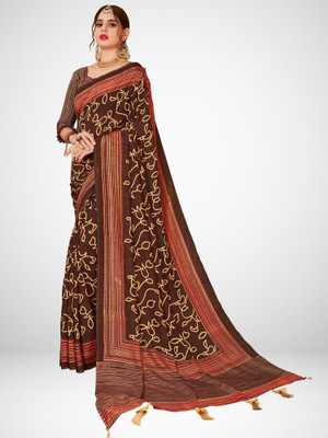 Ratnavati Printed Bollywood Georgette Saree(Brown)