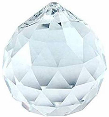 PETRICHOR Fen gshui Clear Crystal Hanging Ball for Good Luck & Prosperity (60MM) - Home Decoration/Gifting Decorative Showpiece  -  6 cm(Crystal, Clear)