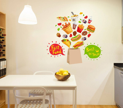 Littlebuds 70 cm Fast Food Removable Sticker(Pack of 1)