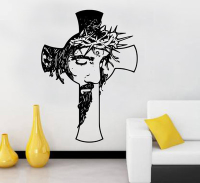 fuzzy 75 cm Jesus Self Adhesive Sticker(Pack of 1)
