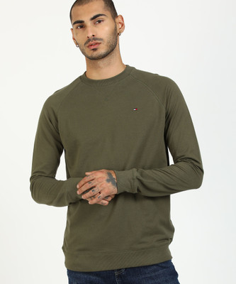 Tommy Hilfiger Full Sleeve Solid Men Sweatshirt