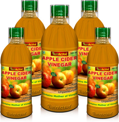 NutrActive Raw & Unfiltered Apple Cider Vinegar with Goodness of Live Mother Vinegar(5 x 500 ml)