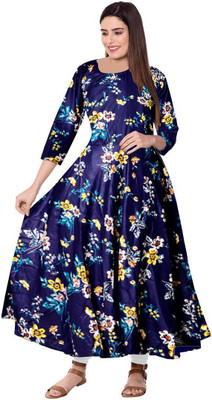 Trendy Fab Women Printed Flared Kurta(Multicolor)