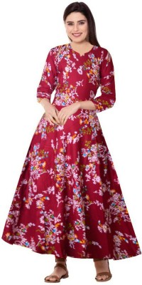 JWF Women Ethnic Dress Multicolor Dress