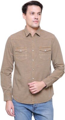 SOUTHBAY Men Solid Casual Brown Shirt