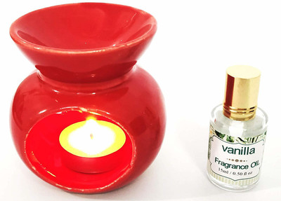 LIELA Jasmine Aroma Oil Diffuser Set Aroma Oil Diffuser II Vaporizer Oil Set with 2 T-Light and 15 ml Jasmine Oil(15 ml)