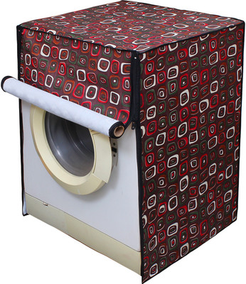 LITHARA Front Loading Washing Machine  Cover(Width: 60.96 cm, Brown, Red)