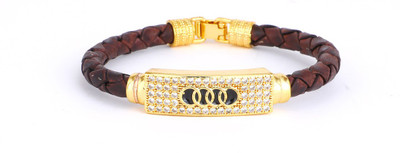 DIPALI Leather Diamond Gold-plated Bracelet