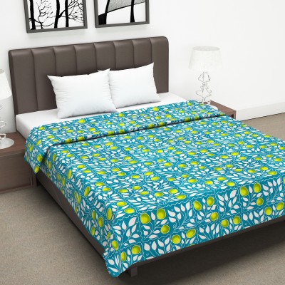 Divine Casa Printed Double Dohar for  AC Room(Cotton, Turquoise and Green)