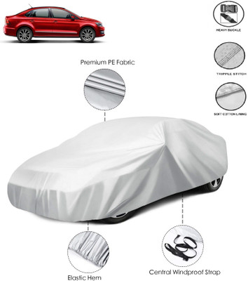 GIFFEN Car Cover For Volkswagen Vento (Without Mirror Pockets)(Silver)
