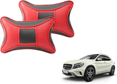 MOCKHE Black, Red Cotton, Leatherite Car Pillow Cushion for Mercedes Benz(Rectangular, Pack of 2)