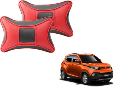 MOCKHE Black, Red Cotton, Leatherite Car Pillow Cushion for Mahindra(Rectangular, Pack of 2)