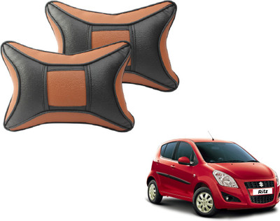 MOCKHE Black, Brown Cotton, Leatherite Car Pillow Cushion for Maruti Suzuki(Rectangular, Pack of 2)