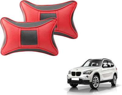 MOCKHE Black, Red Cotton, Leatherite Car Pillow Cushion for BMW(Rectangular, Pack of 2)