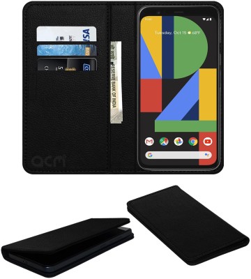 ACM Flip Cover for Google Pixel 4(Black, Cases with Holder, Pack of: 1)