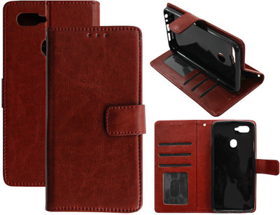 Casotec Flip Cover for Oppo F9, Oppo F9 Pro(Brown, Pack of: 1)