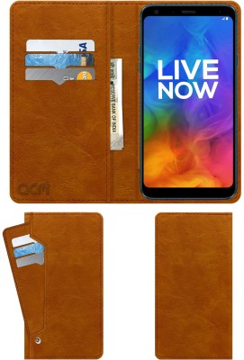 ACM Wallet Case Cover for Lg Q7 Alpha(Brown, Cases with Holder, Pack of: 1)