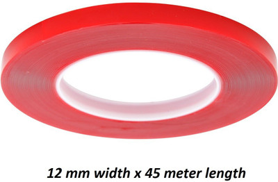 TJIKKO Double Sided High-end Polyester Tape (Red liner) (Manual)(Set of 1, Clear)