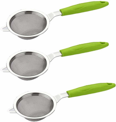 Machak 3 Pcs Tea and Coffee Strainer Filter with Stainless Steel Mesh Strainer(Green Pack of 3)