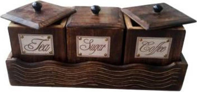 Unity Handicrafts Wooden Grocery Container  - 500 ml(Brown)