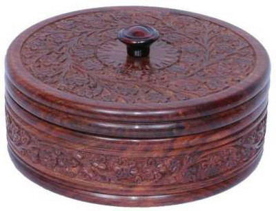 Unity Handicrafts Wooden Grocery Container  - 500 ml(Brown)