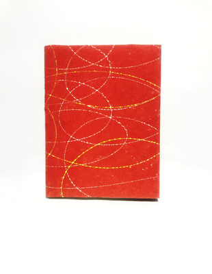 Cutrunn Recycled handmade A5 Diary Unruled 40 Pages(Red)