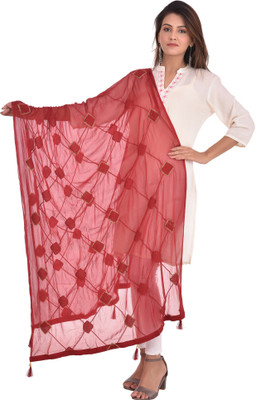 YOUTHQUAKE Chiffon Embroidered Women Dupatta