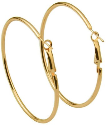 Dot9ti9 Doti9ti9 Women's Girl's Golden Color Celebrity Inspired Fashion Round 55 mm Alloy Hoop Earring