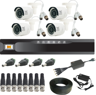 MX CCTV Cameras Kit 4 Channel Analog System w/ Analog Camera BNC DC pin & 1 DVR - Set 6 MADE IN INDIA Security Camera(2 TB, 4 Channel)