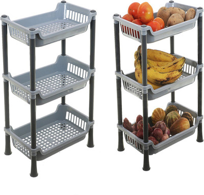 KUBER INDUSTRIES Fruits/Vegetables Kitchen Rack Plastic