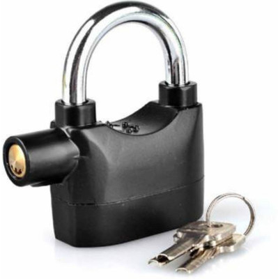 MOBONE Motion Sensor Waterproof Security Alarm Padlock Bicycle Lock Padlock(Black)