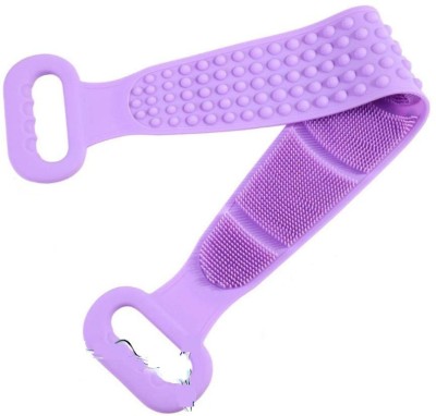 MOHAK Silicone Dual Sided Back Scrubber Brush and Massager Shower Belt Double Sided Shower Exfoliating Belt for All Kinds of Skin Silicone Dual Sided Back Scrubber Brush and Massager Shower Belt Double Sided Shower Exfoliating Belt for All Kinds of Skin Massager(Purple)