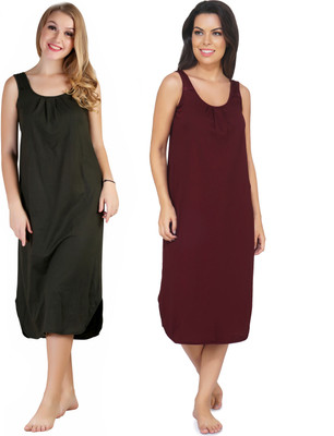 Blazon Women Nighty(Dark Green, Maroon)