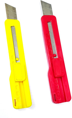 Inditrust Cutter Plastic Grip Hand-held Paper Cutter(Set Of 2, Red, Yellow)